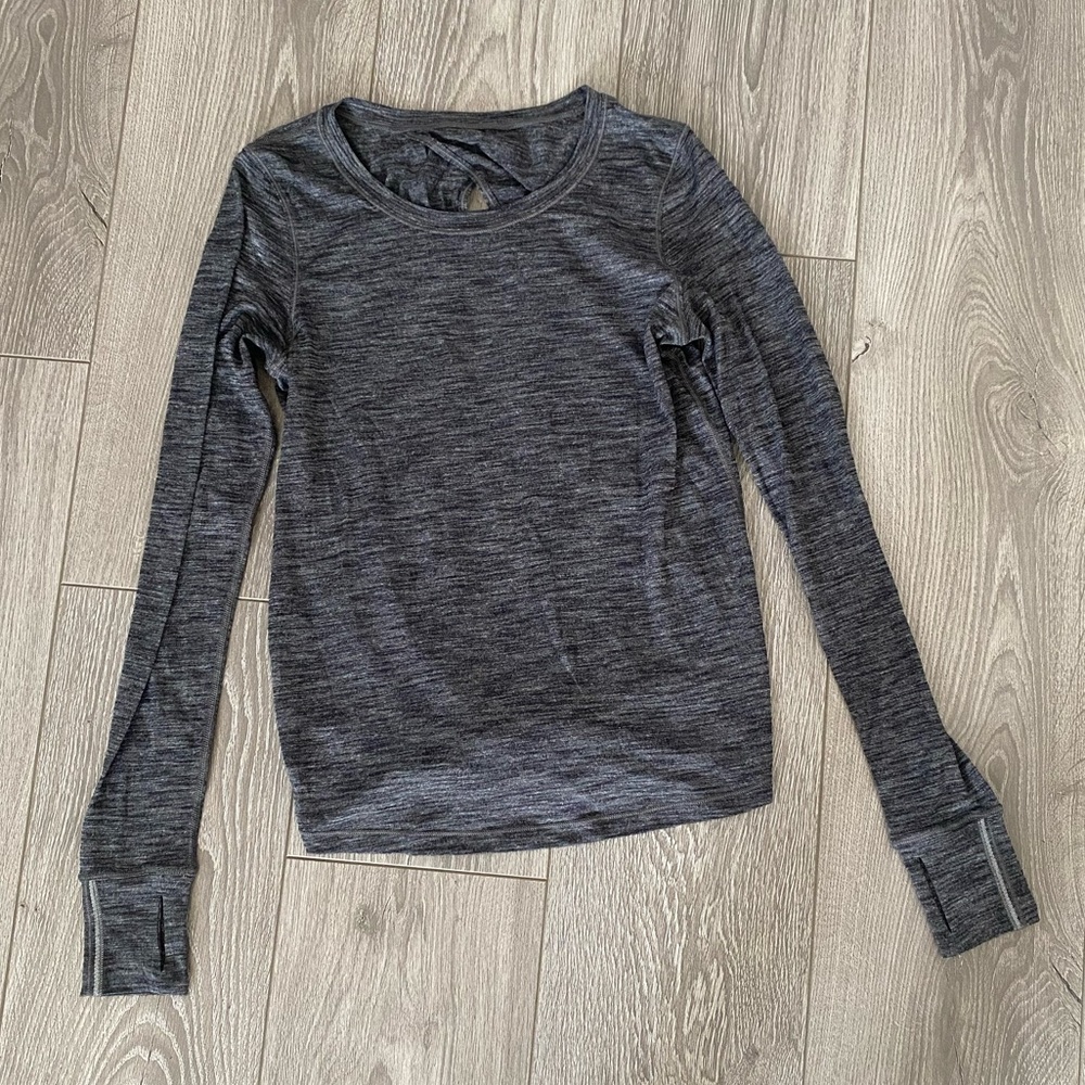 Lululemon Thin Long Sleeve Cut out Tie Back